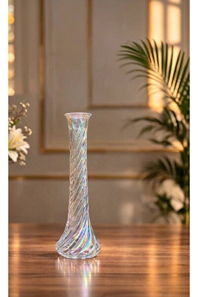 rova tr Berrak Series Luxury Glass Titanium Plated Vase – Decorative Vase _Çe...