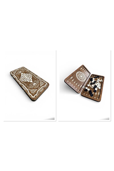 Kenpool 2026 Tavla Seyahat Mini Mobil Çanta Cep Kamp Piknik Kafe Tavla Seti 24 X 12 Cm KALIN Desenli