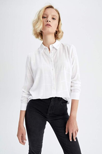 DeFacto Πουκάμισο με κανονική εφαρμογή και μακριά μανίκια Με υφή M9480AZ22AU