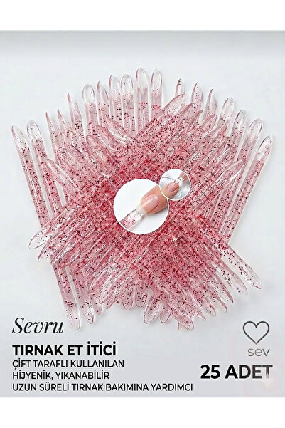 SEVRU Tırnak Et Itici, Epoksi Protez Tırnak Portakal Çubuğu Renkli 25 li Set