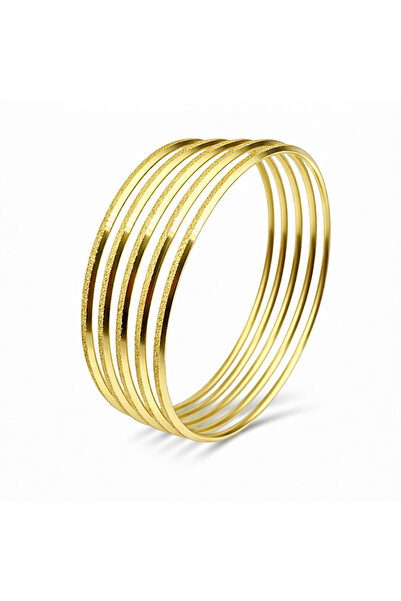 CAXBERN 22 Ayar Altın Kaplama Ajda Simli Bileklik Paslanmaz Çelik Kibrit Bile...