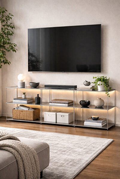 Paslanmaz Belmont Metal Modüler Raf Ünitesi 160cm (304)