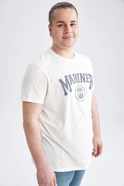 DeFacto Tricou cu mânecă scurtă Slim Fit guler rotund cu imprimeu W8042AZ22SP