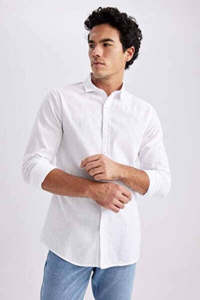 DeFacto Πουκάμισο με μακριά μανίκια σε στενή γραμμή R1680AZ22SP