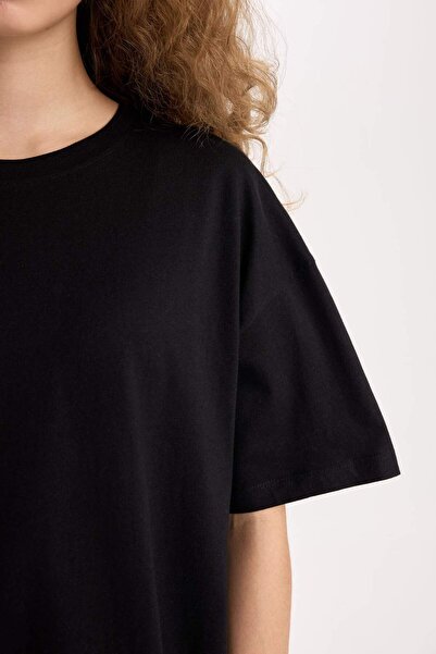 DeFacto Oversize Fit Kısa Kollu Basic %100 Pamuk Tişört V4136AZ22SP