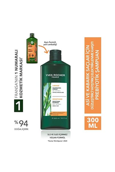 Yves Rocher KABARIK SAÇLAR İÇİN DÜZLEŞTİRİCİ YATIŞTIRICI VEGAN ŞAMPUAN 300ML ...