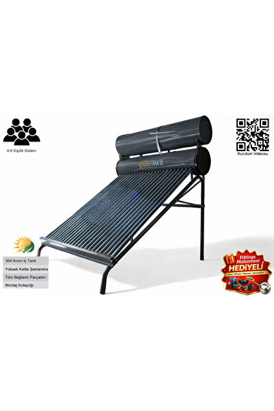 Sönmez Solar 24x Vakum Tüplü Güneş Enerjisi Sıcak Su Sistemi (AÇIK DEVRE DOĞA...