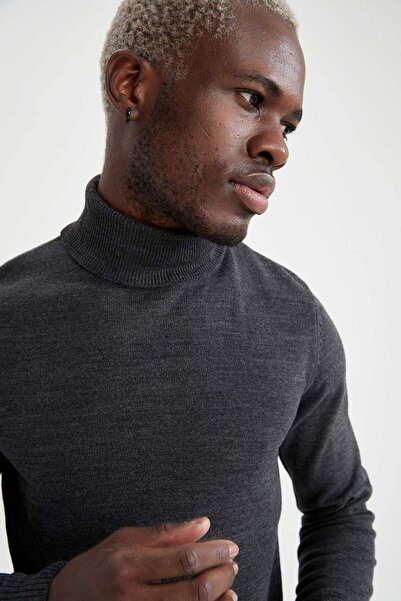 DeFacto slim fit Pulover tricotat cu guler înalt R1124AZ21WN