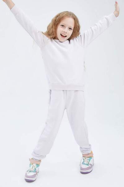 DeFacto Kız Çocuk Okula Dönüş İçi Yumuşak Tüylü Jogger Eşofman U6489A621AU