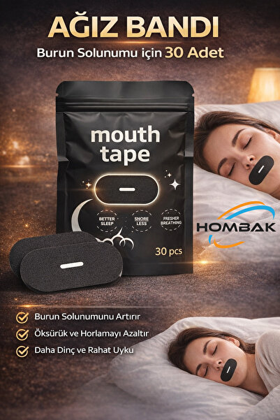 Hombak Horlama Önleyici Ağız Bandı 30 Adet, Premium Ağız Kapama Bandı (MOUTH ...