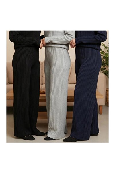 Asel Pachet de 3 pantaloni și pantaloni de trening cu nervuri pentru femei, n...