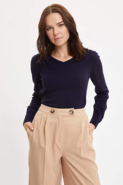 DeFacto Pulover cu decolteu în V cu ajustare normală