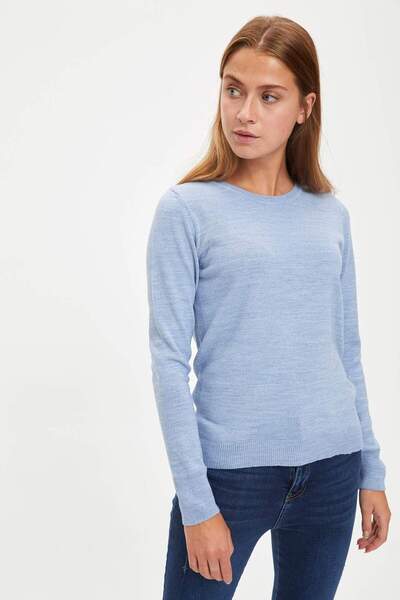 DeFacto Basic Crew Neck Relax Fit Extra Soft Cashmere Textured Knitwear Sweat...