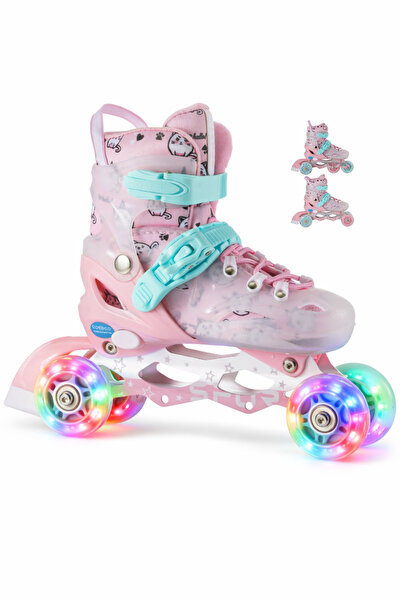 Sportaj SpeedX Cat Profesyonel Çocuk Pateni Işıklı Silikon Tekerler Taşıma Ça...