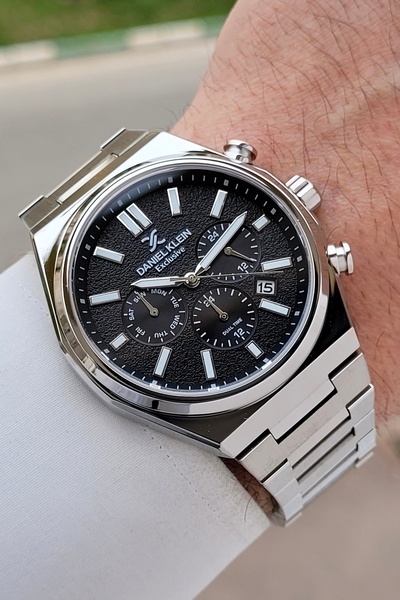 Daniel Klein 43 mm Men's Wristwatch with Dial Black Cord Gray Color Adjustabl...