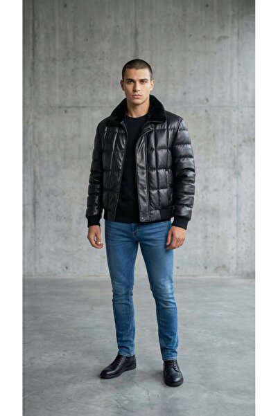 Brango Erkek Deri Rahat Kesim Mont