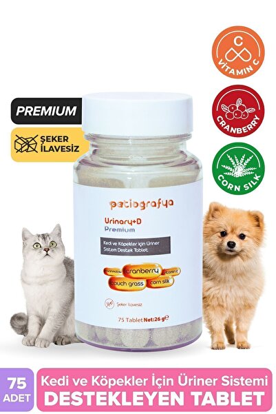 patiografya Premium Urinary+D Kediler ve Köpekler İçin Üriner Sistemi Destekl...