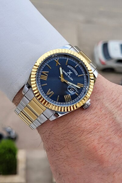 Daniel Klein Kadranı Lacivert Kordonu Sarı Silver Renk 24 Ay Garantili 42,5 M...