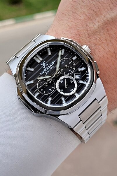 Daniel Klein 45 mm Men's Wristwatch with Dial Black Cord Gray Color Adjustabl...