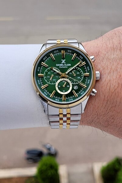 Daniel Klein Green Dial, Gold Metallic Color Strap, 2 Year Warranty, 43 Mm, 5...
