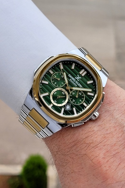 Daniel Klein Kadranı Yeşil Kodronu Sarı Silver Renk 24 Ay Garantili 45 Mm Erk...