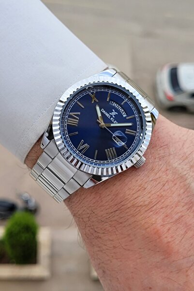 Daniel Klein Kadranı Lacivert Kordonu Silver Renk 24 Ay Garantili 42,5 Mm 5 A...
