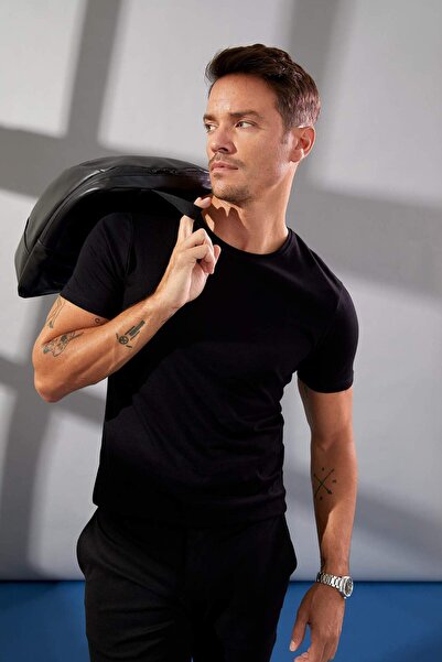 DeFacto Slim Fit Crew Neck Premium Quality Basic Βαμβακερό χτενισμένο μπλουζά...