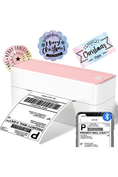 Phomemo طابعة ملصقات حرارية 241-BT بتقنية البلوتوث (أبيض + وردي)