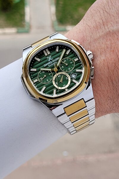 Daniel Klein Kadranı Yeşil Kordonu Gümüş Renk İç Göstergeleri Aktif Erkek Kol...