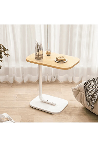 varioshop Masă de cafea modernă în formă de C, cadru metalic, blat MDF, 40x30...