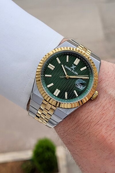 Daniel Klein Kadranı Yeşil Kordonu Sarı Silver Renk 24 Ay Garantili 41 Mm Erk...