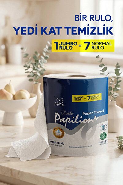 Papilion Mega Boy 7 İn 1 Mutfak Dev Rulo Havlu Kağıt 300 Yaprak 7 Rulo Eşdeğeri