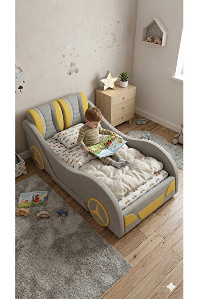 Puf Bebe Montessori Serisi _yumuşacık Puf_çocuk_bebek_arabalı Yatak 90x190 Öl...