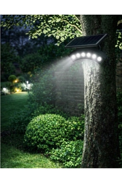 gaman 10Watt Güneş Enerjili Duvar - Ağaç Apliği Solar Güneş Enerjili Led Bahç...