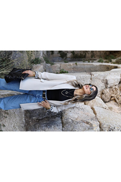 bytugcekaya Taş Leopar Astarlı Şal Yaka Blazer