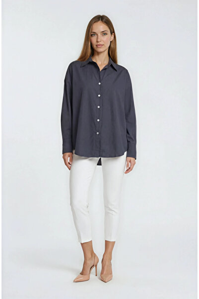 Spazio Donatillaı Arka Körüklü Klasik Yaka Salaş Gömlek SİYAH