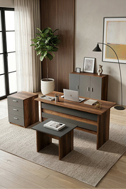 Yurudesign Vario ABCE Ofis Büro Masa Takımı Barok-Antrasit