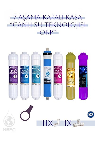 Nefa Tüm Kapalı Kasalara Uygun, 7 Aşamalı, -Orp Hidrojen Alkali- Ph 'Canlı Su...