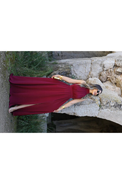 bytugcekaya Φόρεμα μπορντό με λαιμόκοψη halter