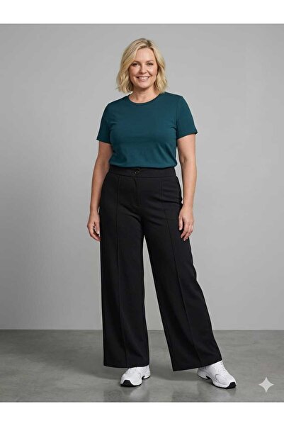 PAWWY Pantaloni Palazzo pentru femei, mărimea material elastic cu elastic în ...