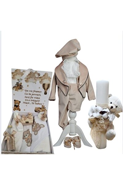 Hainute Magice Trusou botez baieti – Beige Bear Set