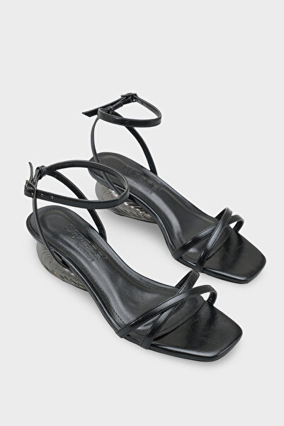 Capone Outfitters Carlena Metal Heeled Ankle Strap Stylish Women's Shoes