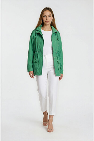 Spazio Christensen Kapüşonlu Çıtçıtlı Katlamalı Kol Safari Mont YEŞİL