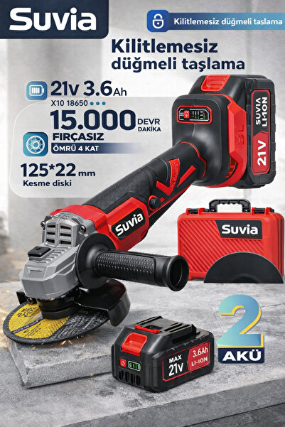 SUVİA Şarjlı Taşlama Avuç Taşlama 21V Kömürsüz Motor Akülü Spiral Taşlama Mak...