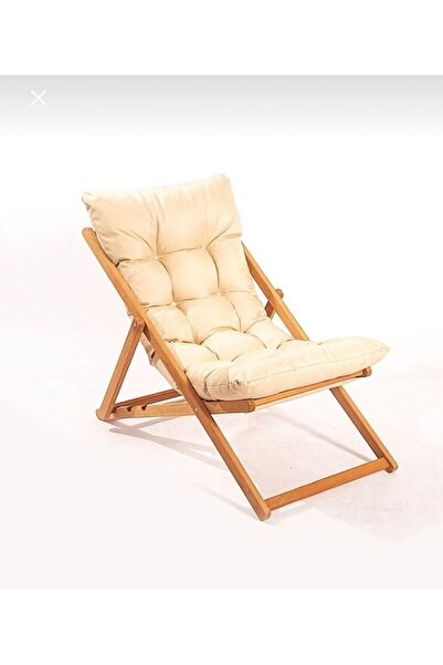 Genel Markalar Masif Ahşap Katlanır Minderli Şezlong Bahçe Balkon Plaj Piknik...