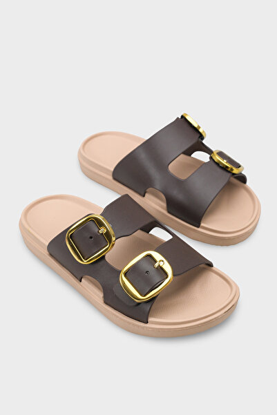 Capone Outfitters Clarita Eva Double Buckled Women Slipper