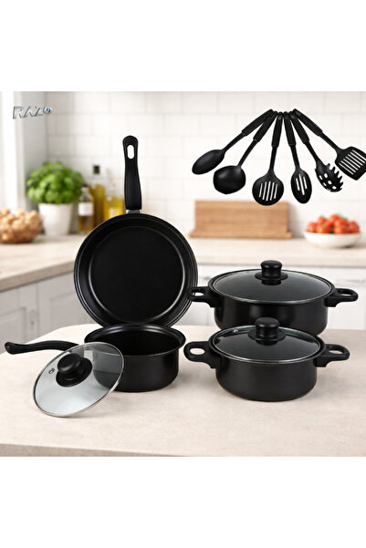 Razo Set mini de oale si ustensile de bucătărie pentru gătit 1/2 persoane,13 ...