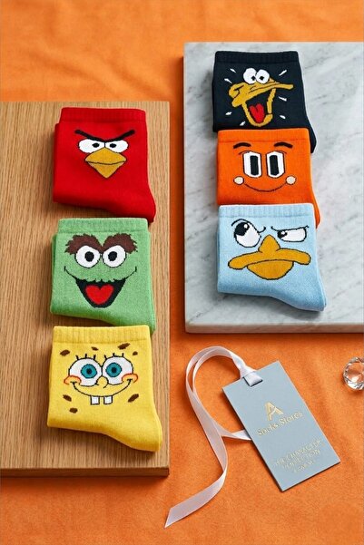 Esinti 6 Çift Pamuklu Renkli Kolej Çorap Seti – Erkek Kadın Soket Çorap