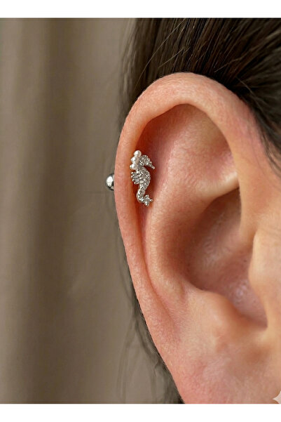 kurukafagift Denizatı Figürlü Çelik Piercing Helix Tragus Lob Kıkırdak 8 mm
