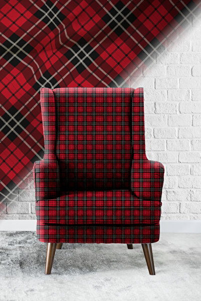 Vagonik Crvena Karirano Digitalna štampa Tkanina za presvlake sofe Visokokval...